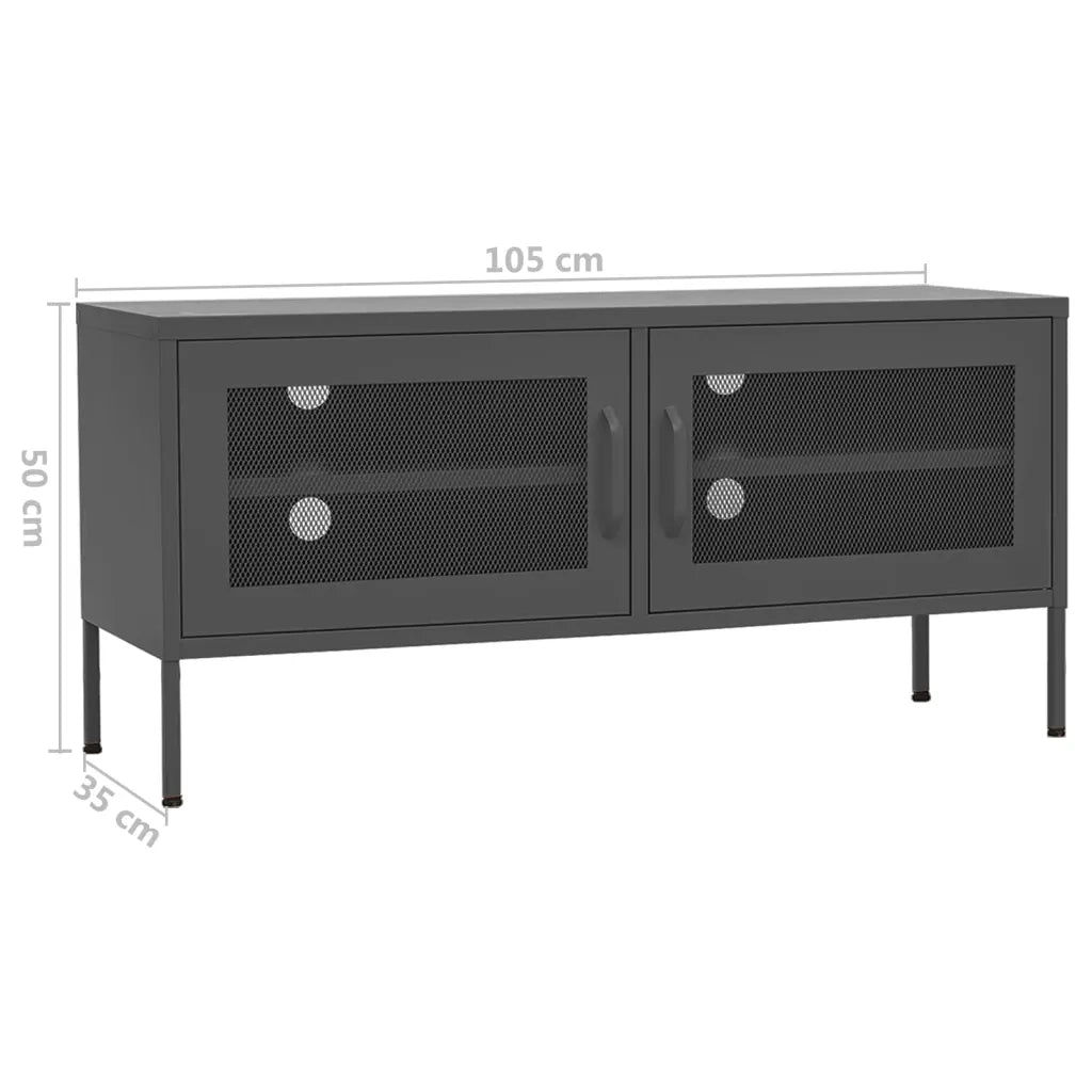 Mobile TV Antracite 105x35x50 cm in Acciaio 336240