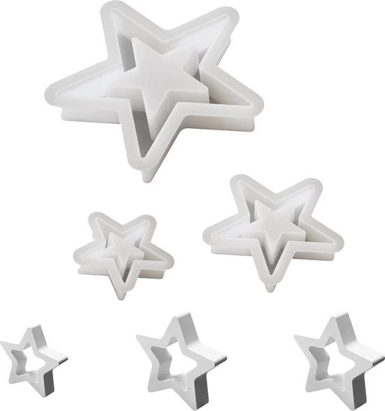 Forme di gesso in silicone per Natale - set di 3 - stelle di Natale - artigianato fai da te
