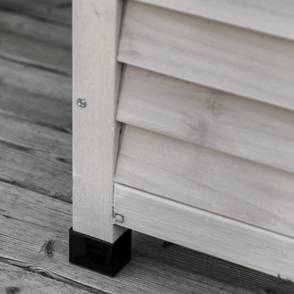 BAULE DA GIARDINO 127x56x60 cm Legno Grigio Chiaro
