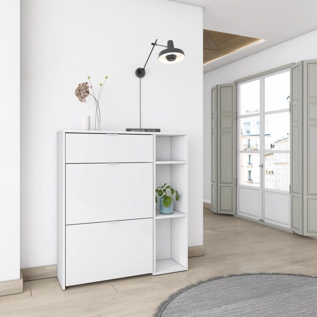 Scarpiera Ingresso, 90x27x102cm, 10 paia di scarpe, Armadio, Bianco
