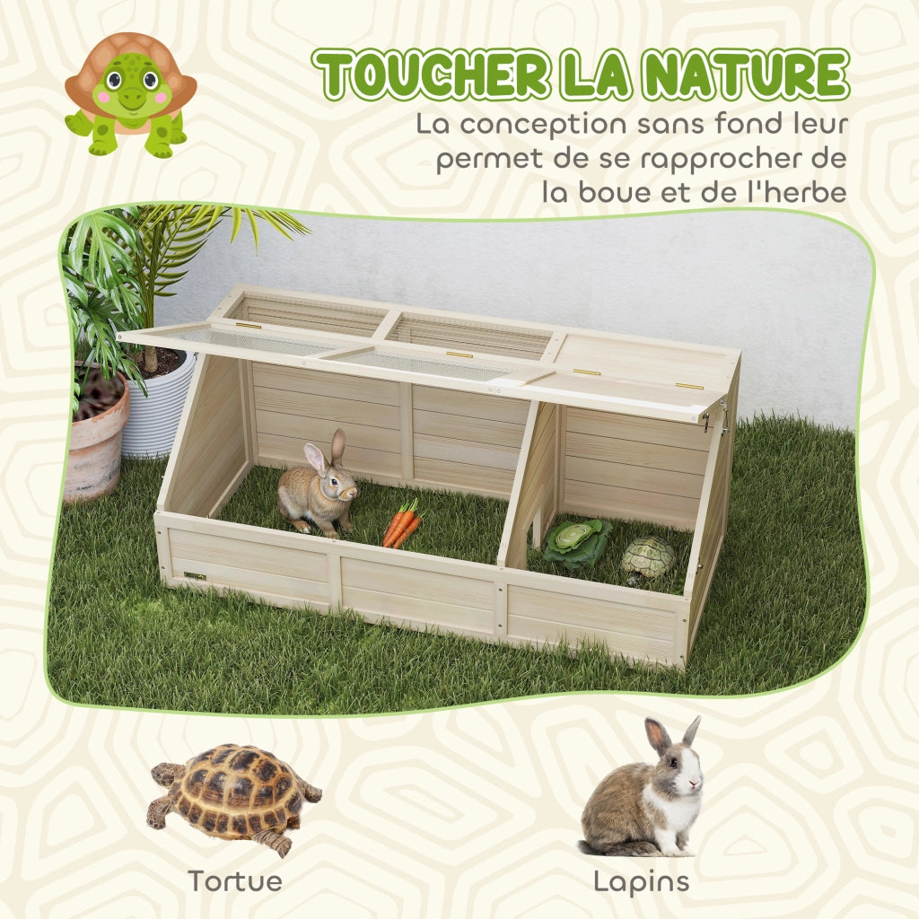 Gabbia per animali domestici in legno con coperchio ¨C Minimal ¨C 2 scomparti, colore naturale
