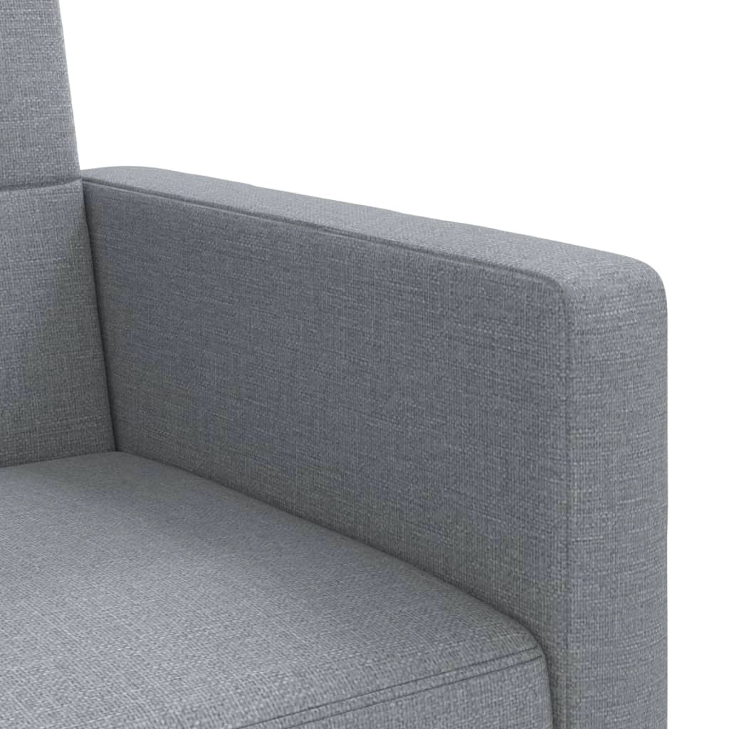 Divano letto con cuscini 220 x 89 x 70 cm tessuto grigio chiaro 02_0019830