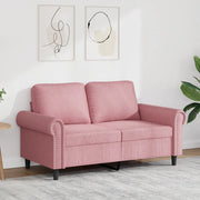 vidaXL Divano a 2 Posti Rosa 120 cm in Velluto