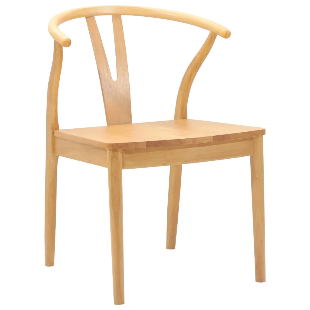 Sedia da pranzo 2 pcs Naturale Legno di gomma solido
