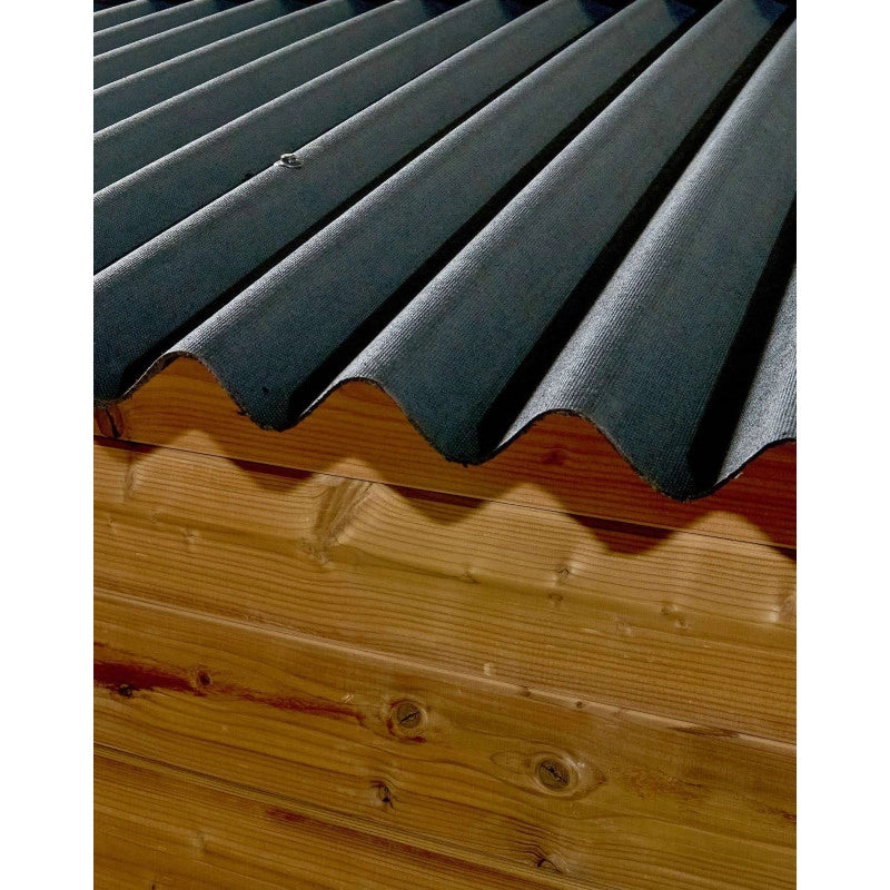 Casetta da giardino in legno termo-trattato 19 mm – 316x180 cm – porta vetrata e tetto bitumato – THE3218.02N Foresta