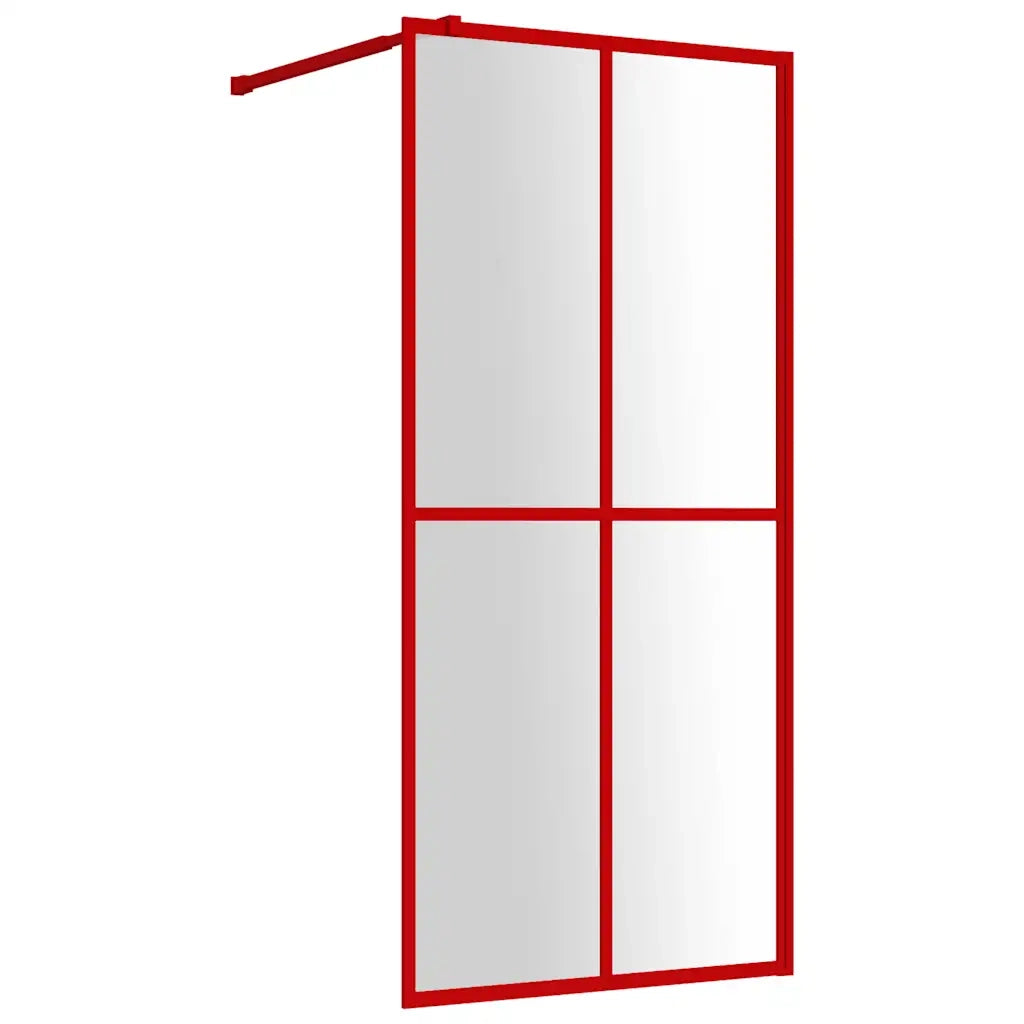 Parete per Doccia Walk-in Vetro Trasparente ESG 100x195cm Rossa 154946