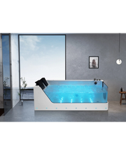 Vasca da bagno idromassaggio in vetro due posti full optional riscaldata 180x90cm Sicorage Traxy Dx