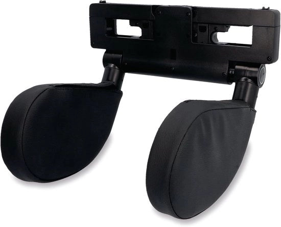 Sostegno per la testa comodo per sedile auto, supporto cervicale rimovibile, pieghevole, girevole di 180°, regolabile da 14-28 cm, rivestimento morbido e comodo, nero