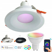 Trade Shop - Faretto Led Smart Incasso 65mm Led 5w Gu10 Intelligente Wifi Rgb Cct Alexa Google -