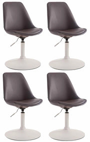 Set di 4 sedie da pranzo Maverick in ecopelle marrone,bianco