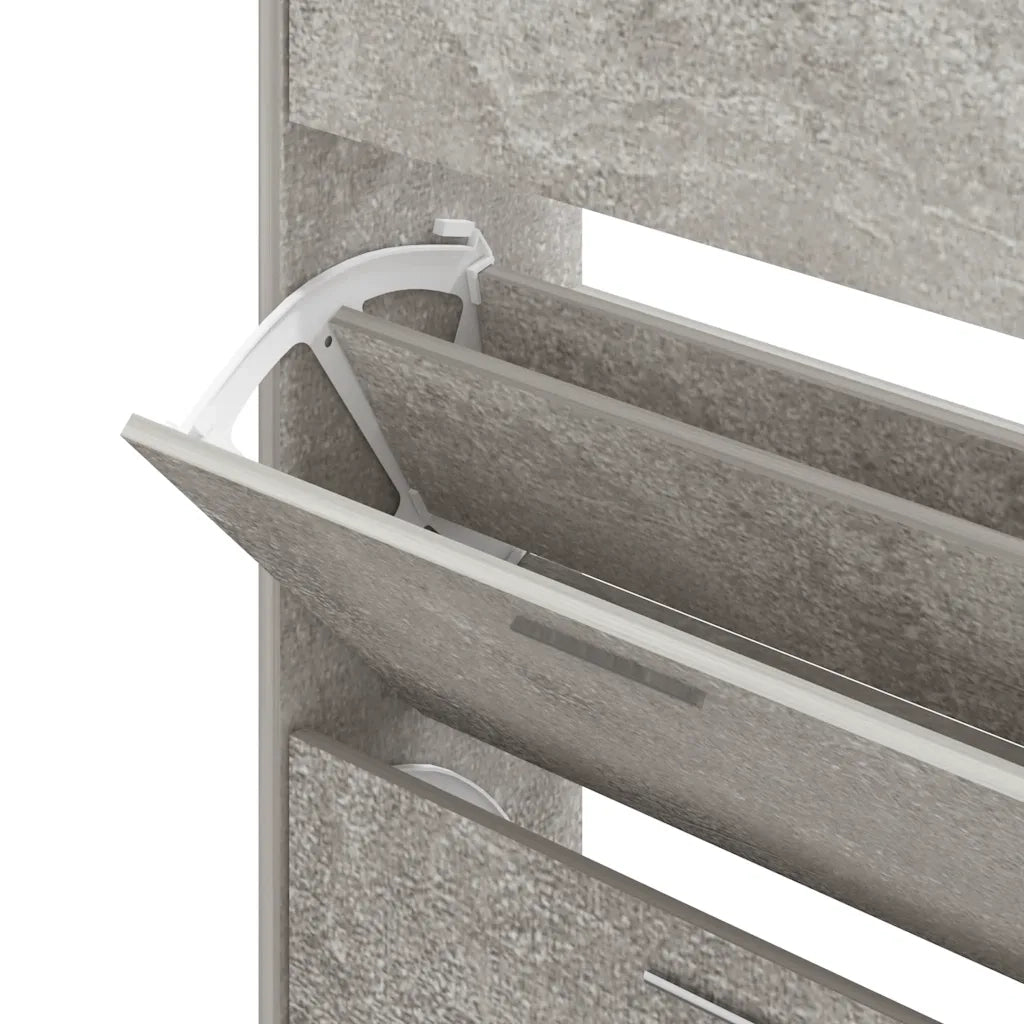 Scarpiera Grigio Cemento 63x24x104 cm in Legno Multistrato 342565