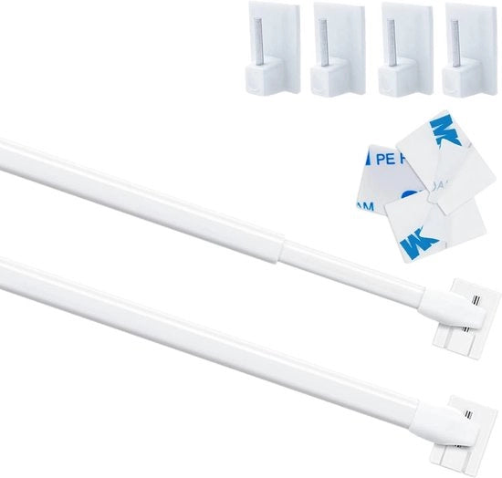 Tende a Velo con Ganci - 2 Pezzi - Tende con Maniglia - Tende con Regolazione - Decorazione per Finestre - Facile da Installare - Massimo Peso Sostenibile 600 g