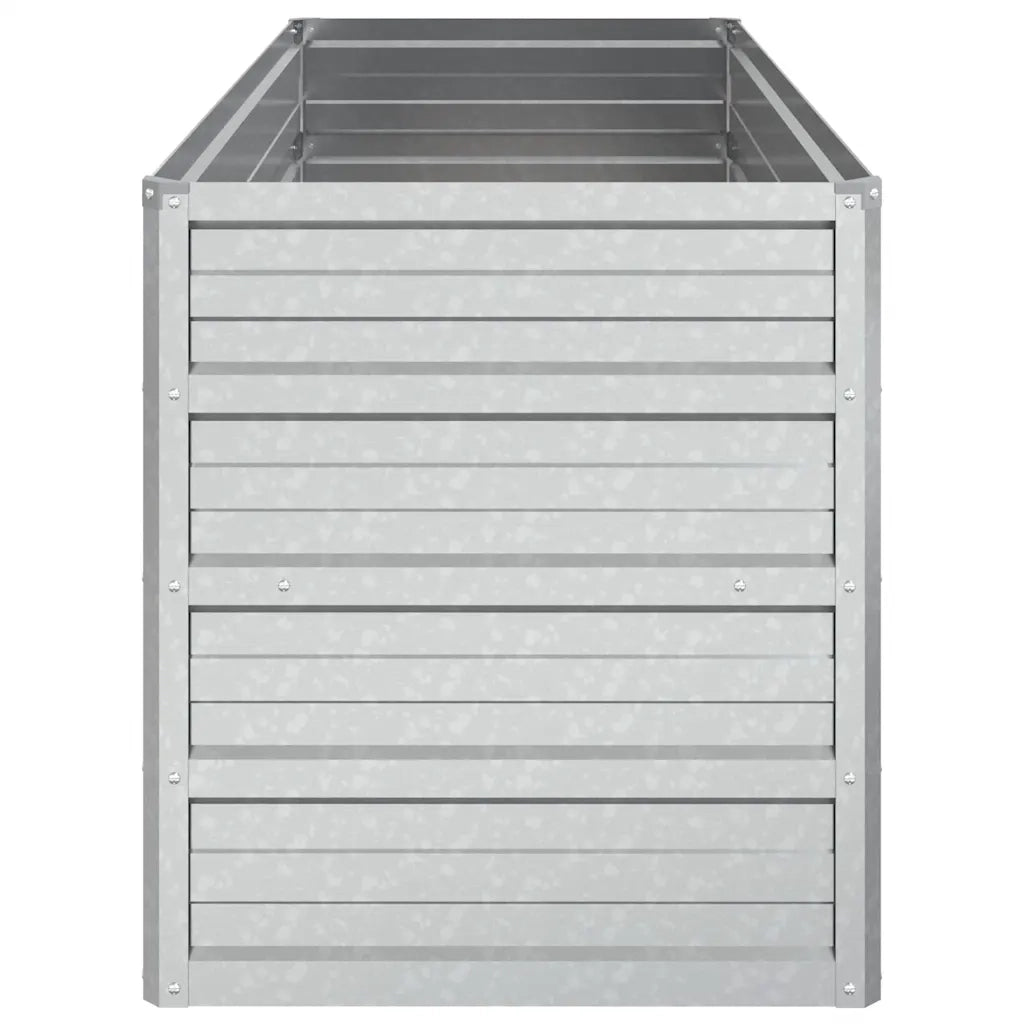 Fioriere | Cassetta per fiori | Letto Rialzato Giardino 100x40x45 cm in Acciaio Zincato Argento