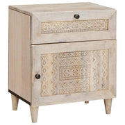 vidaXL Comodino Beige 50 x 33 x 60 cm legno massello di mango