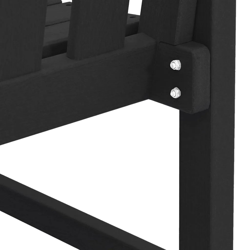 Panchina da giardino Nero 120 x 59 x 88 cm HDPE 42006602