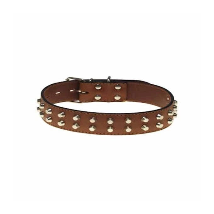 Eurocuoio Collare cani Cuoio Borchie Doppie mm 40 cm 70