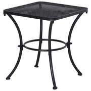 Tavolino da giardino con piano in metallo a rete; struttura stabile; per balcone e terrazza; nero; 45 × 45 × 50 cm