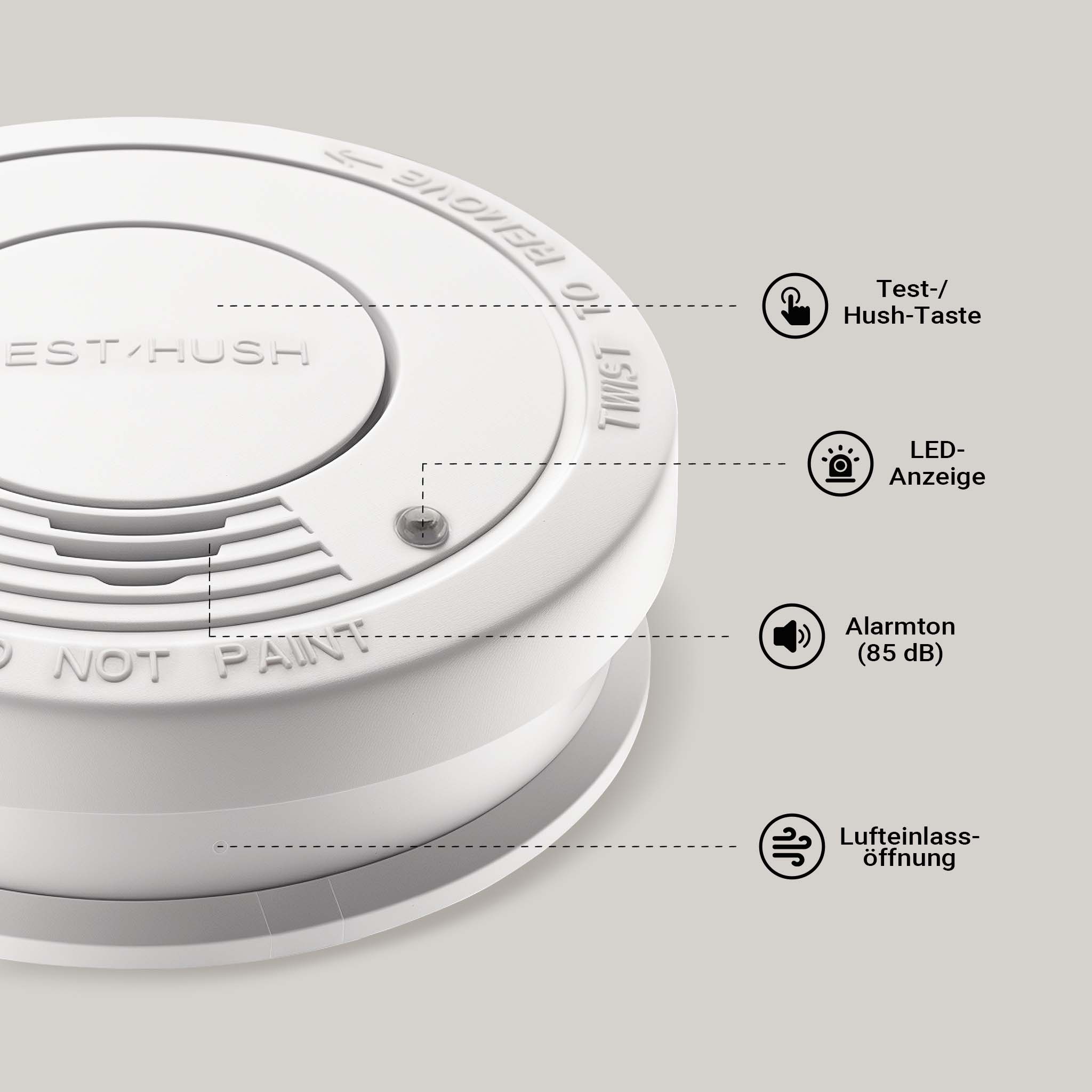 Set 120x Rilevatore di fumo con batteria da 9 V, allarme antincendio con funzione HUSH, sensore antifumo fotoelettrico affidabile con potenza sonora di 85 dB