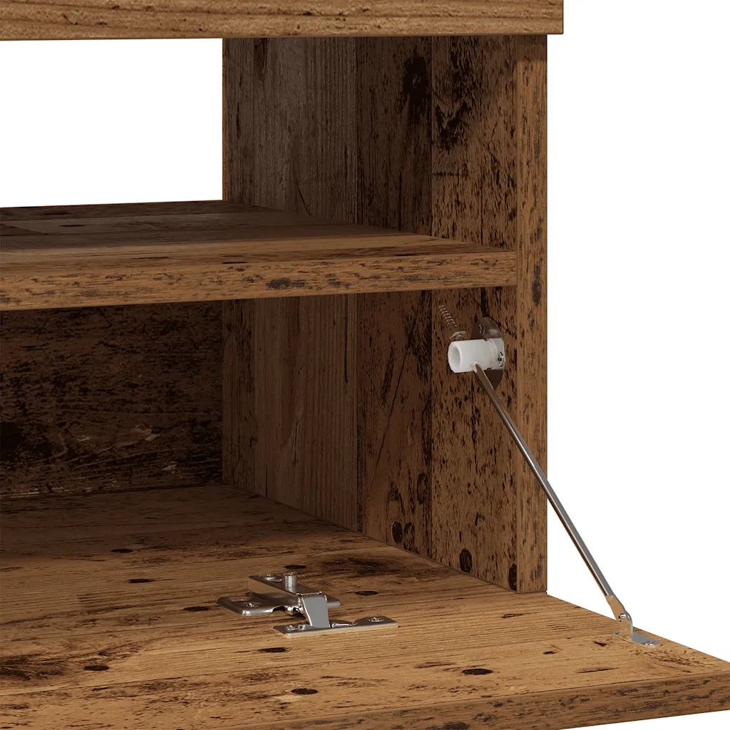 Mobile Porta TV con LED Legno Antico 80x35x40 cm Multistrato 856357