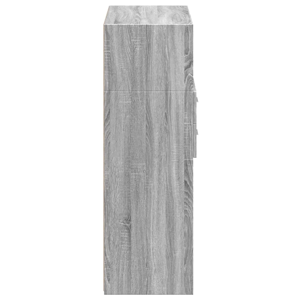 vidaXL Credenza Grigio Sonoma 80x42,5x124 cm in Legno Multistrato