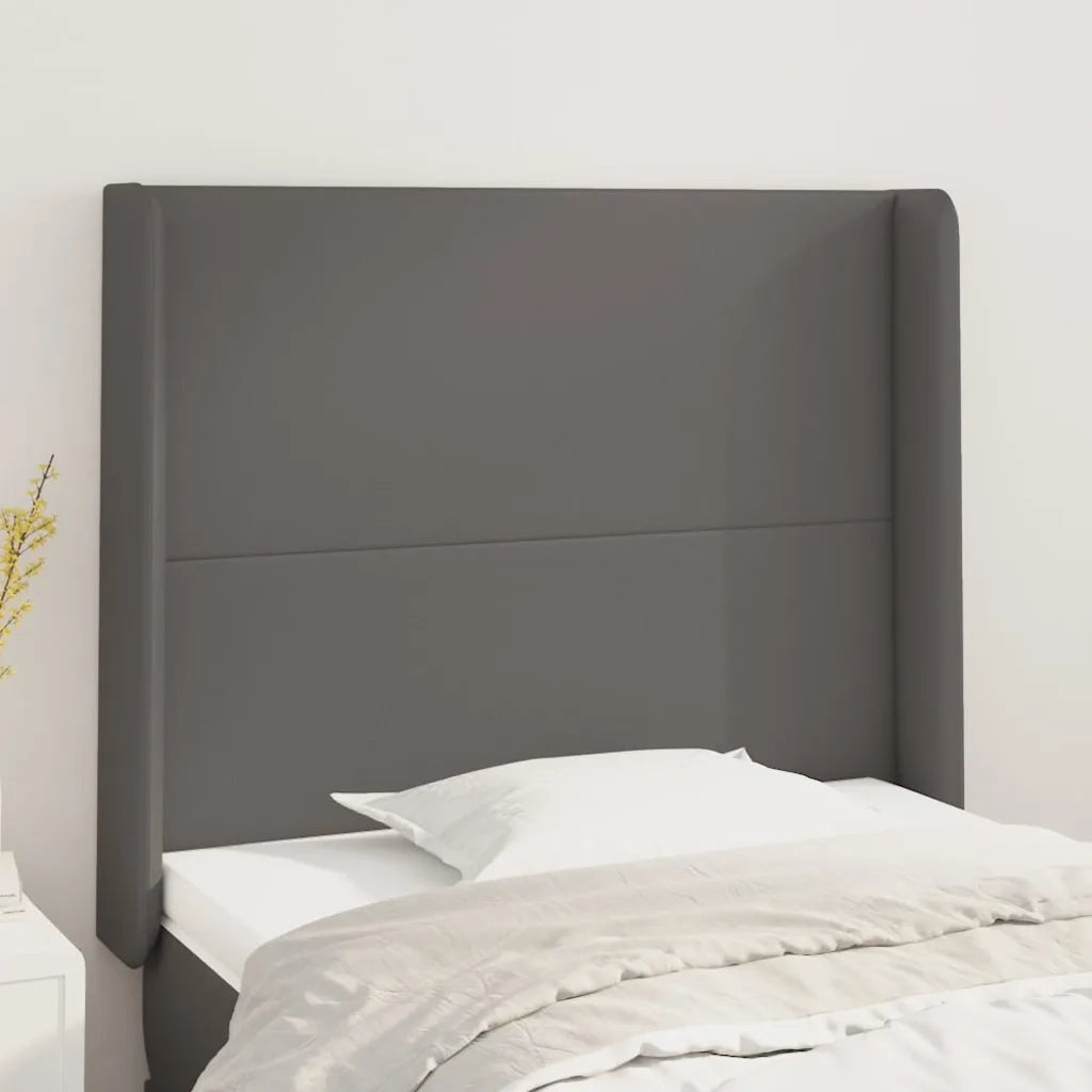 Testiera | Testata ad Orecchio Grigio 83x16x118/128 cm in Similpelle