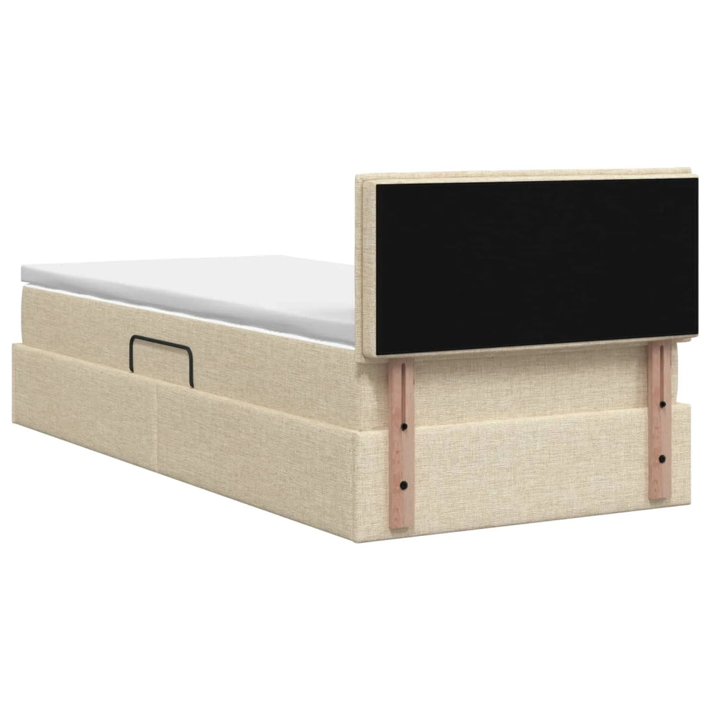 Letto con contenitore e materasso Crema 100 x 200 cm Velluto 3458542