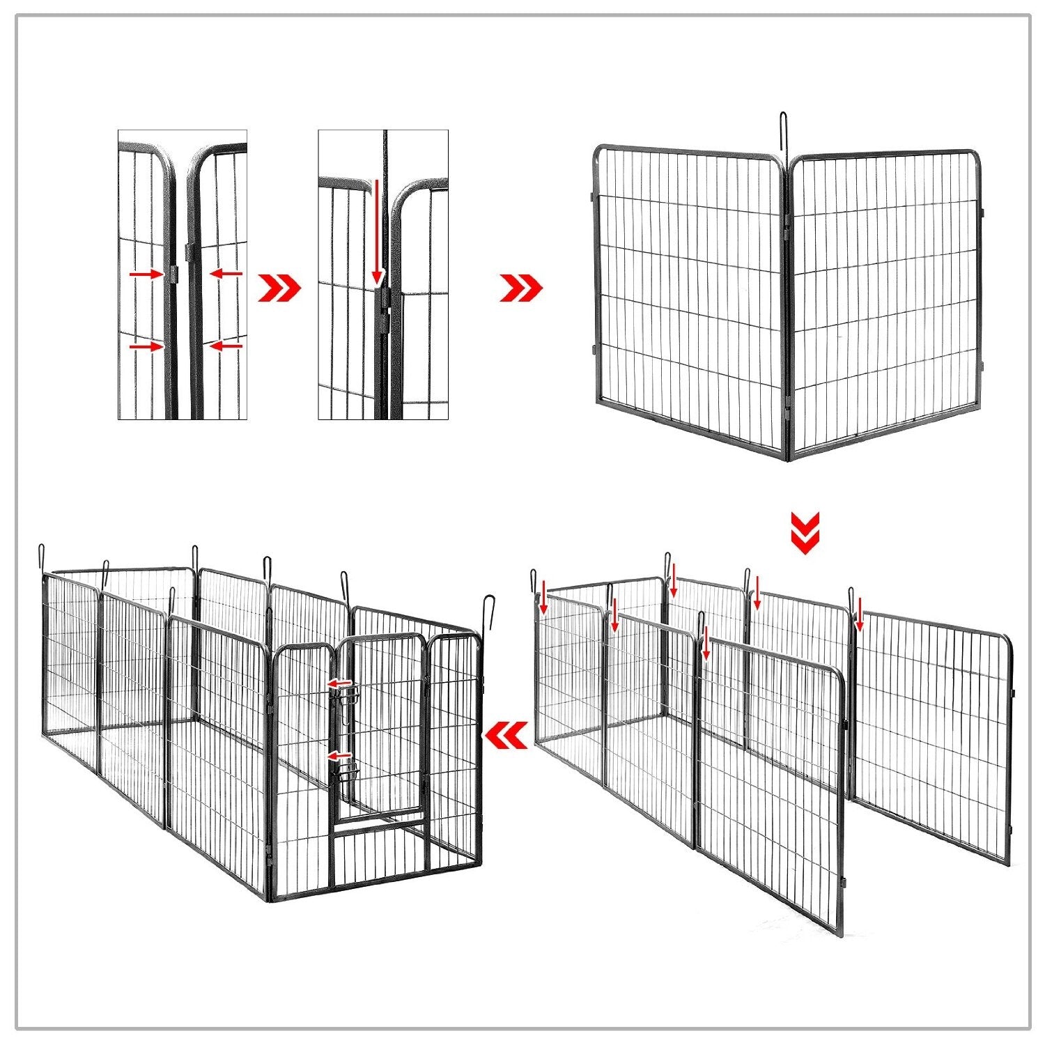 Gabbia box box per cani cuccioli animali domestici 163 x 163 nero 3712023