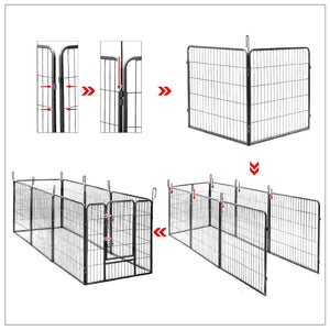 Gabbia box box per cani cuccioli animali domestici 163 x 163 nero 3712023