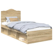 Letto singolo | Letto per adulti | Struttura del letto Rovere Sonoma 90 x 200 cm Pino massello