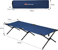 Brandina Pieghevole da Campeggio, Letto Portatile in Tessuto Oxford, Struttura in Metallo e Borsa di Trasporto,Branda Campeggio per Backpacking Ospiti Viaggi Spiaggia, Portata 136 kg