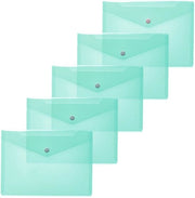 Documenti A5 trasparenti blu turquesa, 5 pezzi, piccole buste trasparenti con chiusura a cerniera, buste di plastica per scuola, università, ufficio, viaggi