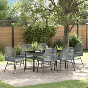 Set da Pranzo per Giardino con cuscino 7 pcs Grigio polyrattan 3380887