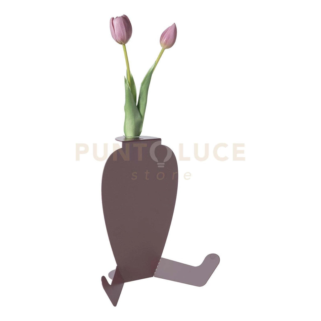 vaso portafiore decorativo statuino Viola ametista in Ferro, vetro per la fiala 20x16,5x25h cm ( 25mm per la fiala)