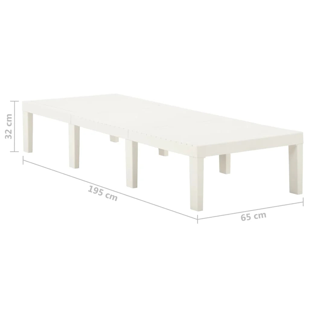 Sedia a sdraio lettino prendisole lettino da giardino mobili da esterno per patio plastica bianca 02_0012786