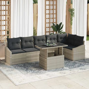 Set Divano da Giardino 7 pcs Grigio chiaro polyrattan 3349018