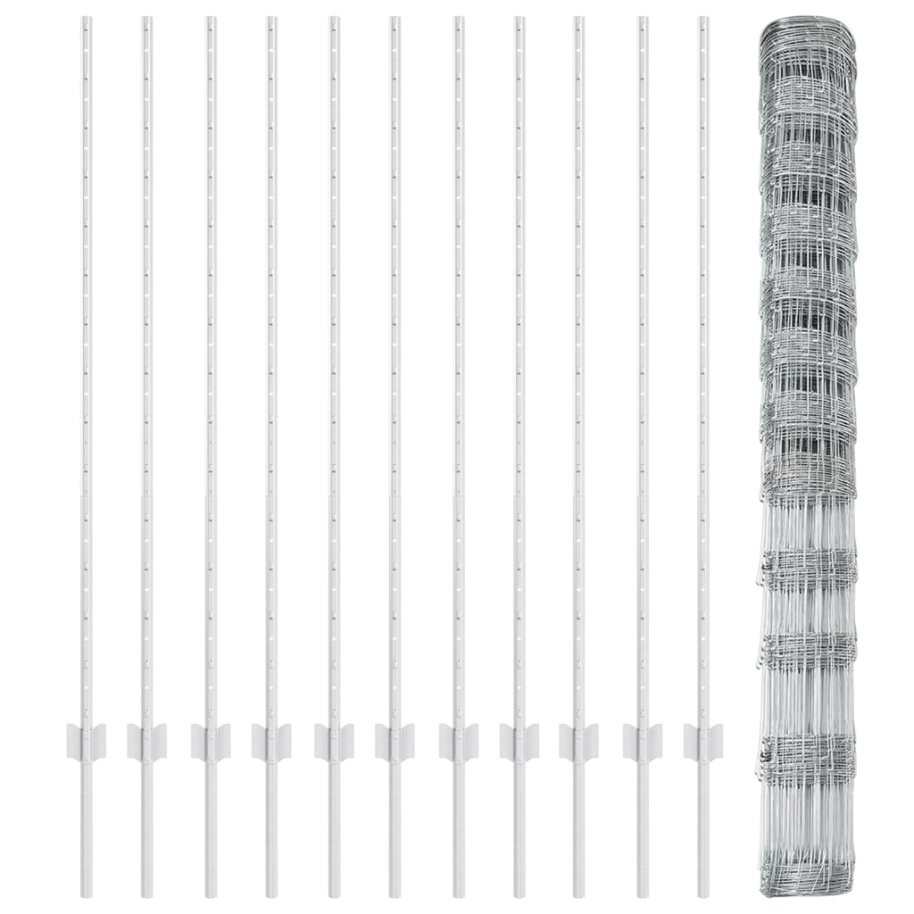 Pali per Recinzione  22 pz U-Channel 140 cm Acciaio Zincato