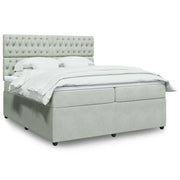 Giroletto a Molle con Materasso Grigio Chiaro 200x200cm Velluto 3294736