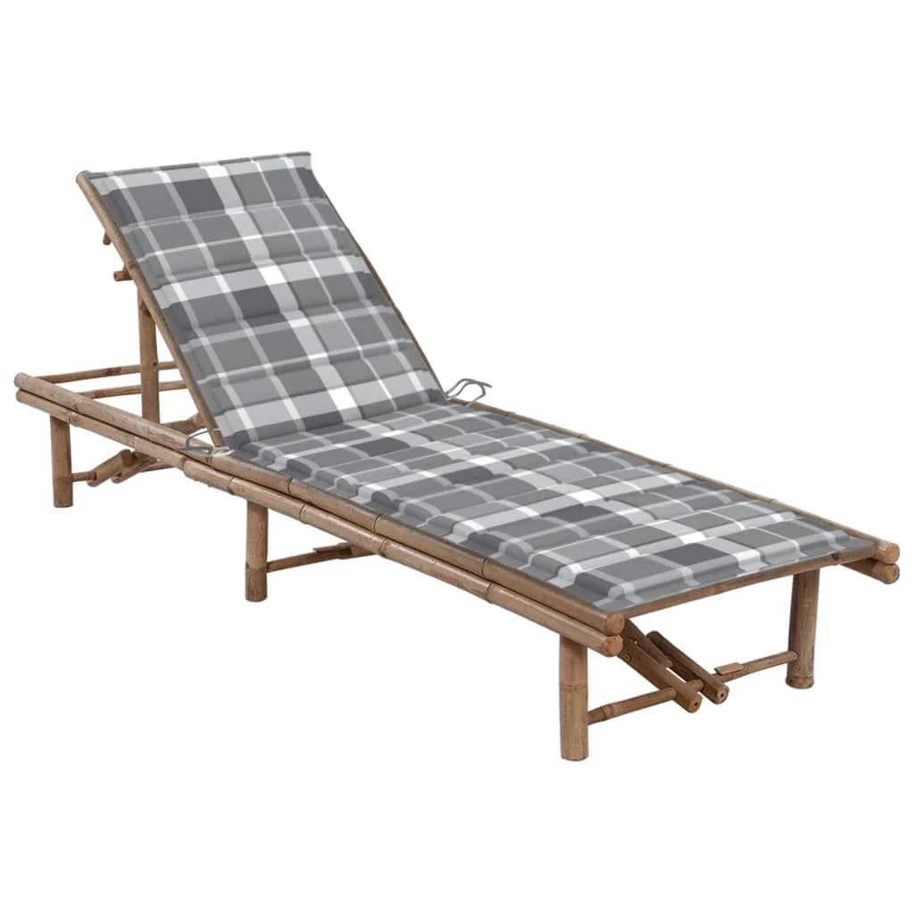 Lettino prendisole sedia a sdraio lettino prendisole letto da giardino mobili da esterno per patio con cuscino in bambù 02_0012292