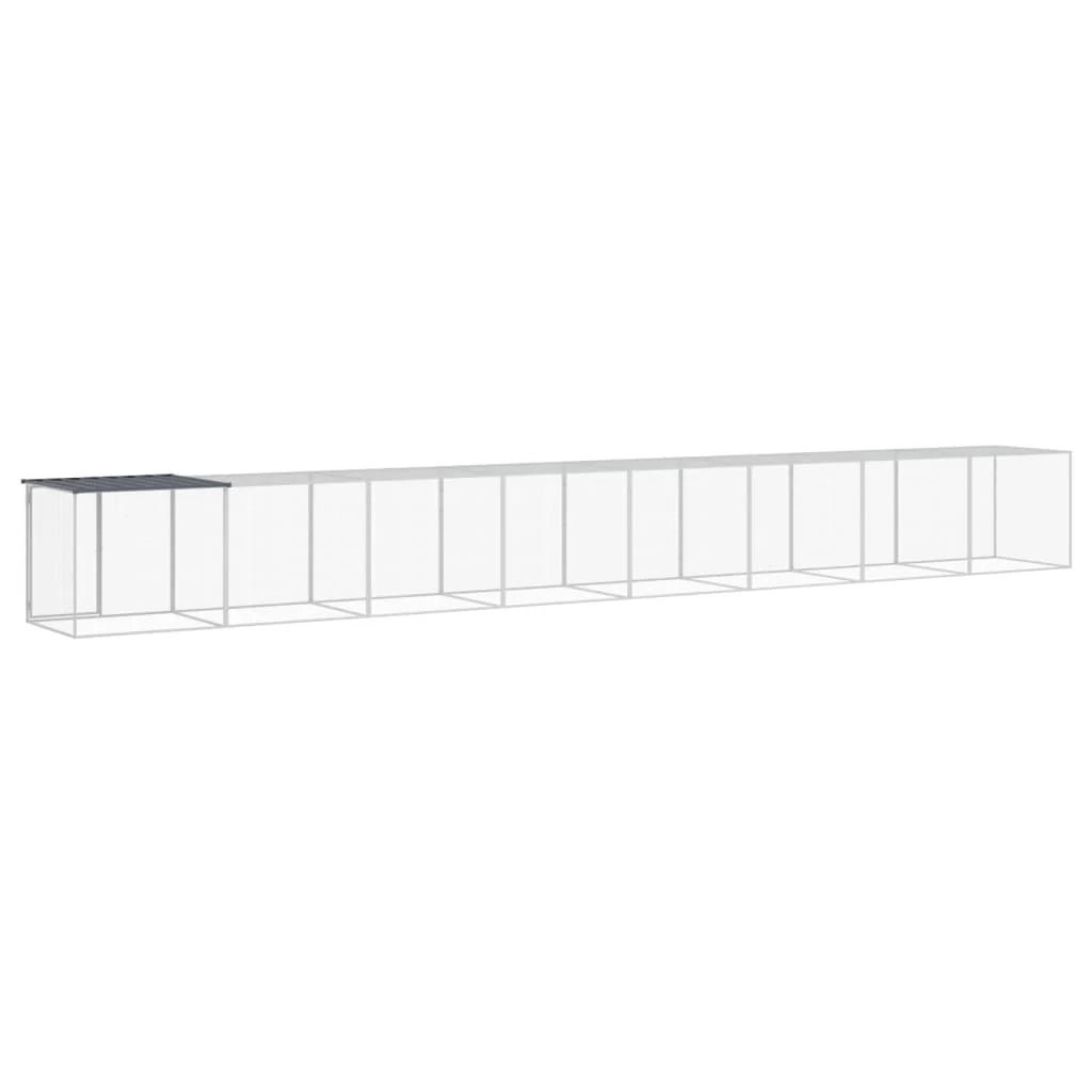 Recinto per pollaio con tetto 803 x 98 x 90 cm in acciaio zincato antracite 02_0043978