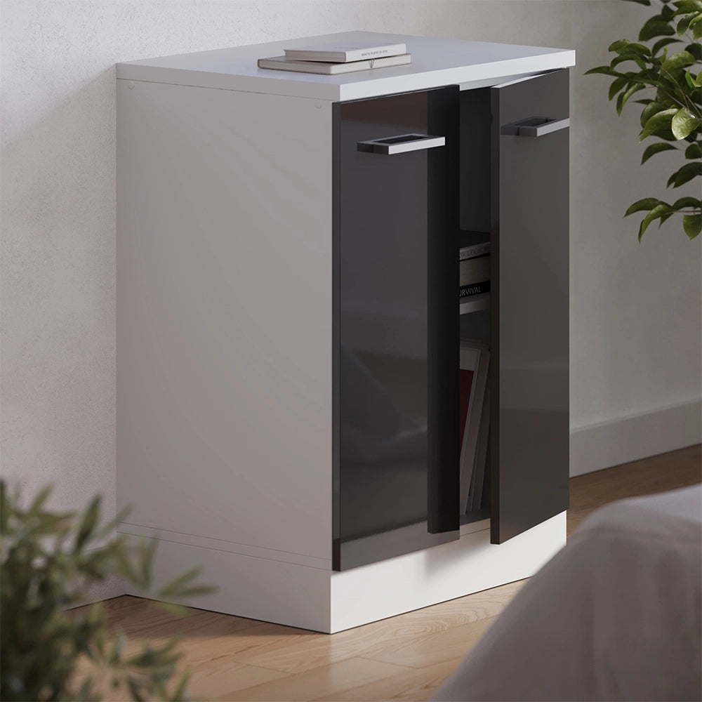 Mobile per mansarda Rion Antracite lucido/Bianco 60 x 83.8 cm senza inclinazione con 2 ante Vicco