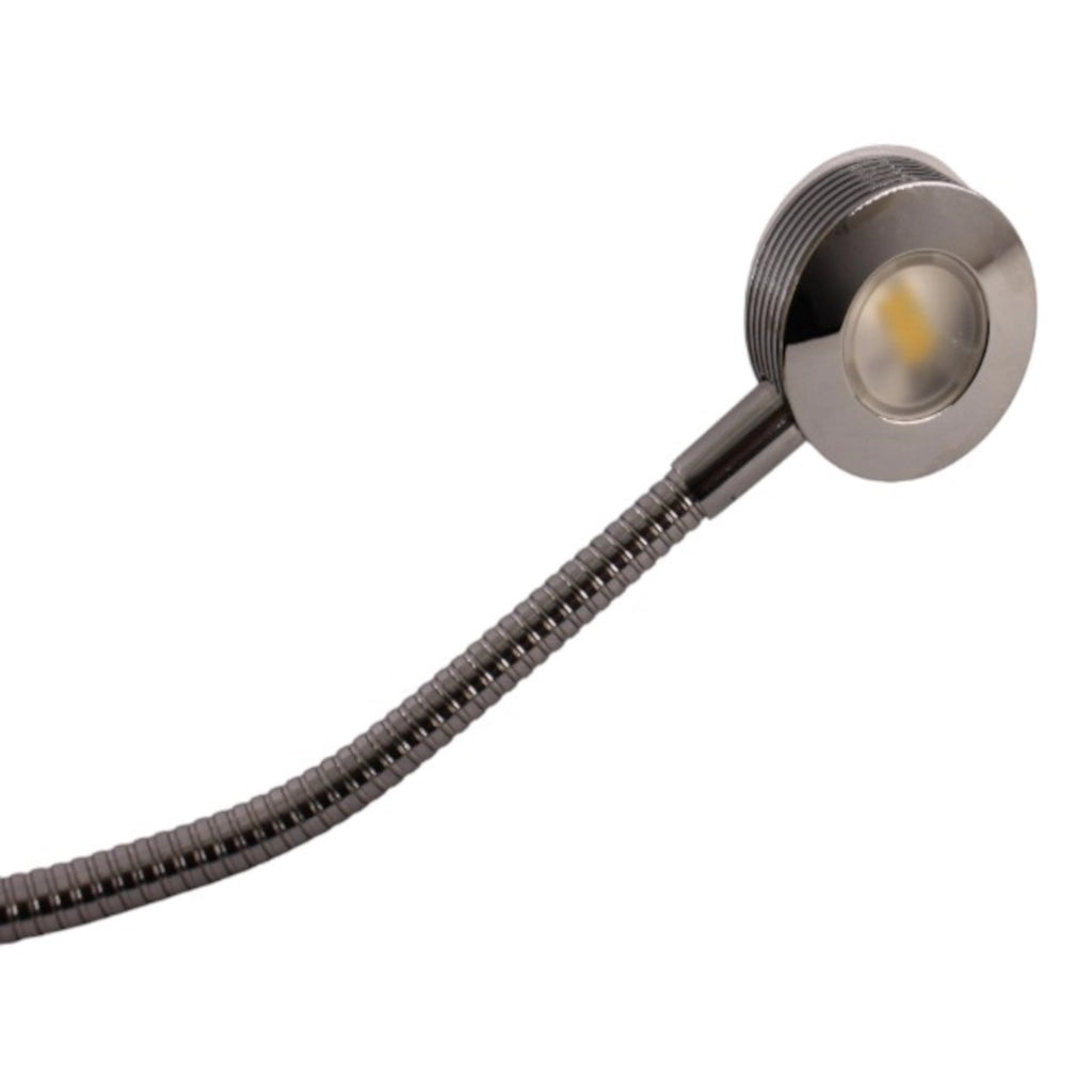 Lampada orientabile led 2W 12V cromato 2 USB con interruttore touch cavo 10 cm Gelettric