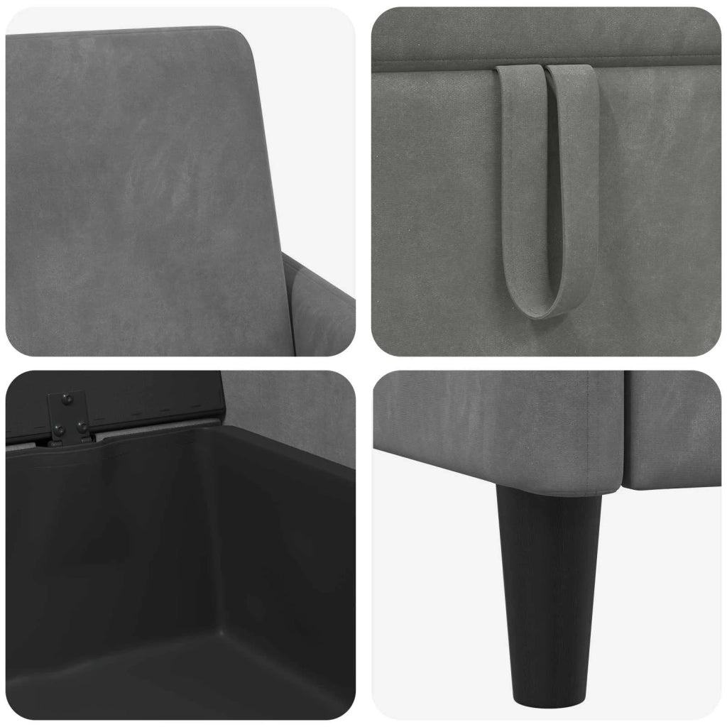 Set di Divani con Storage 2 pz Grigio Scuro Poliestere 3429163