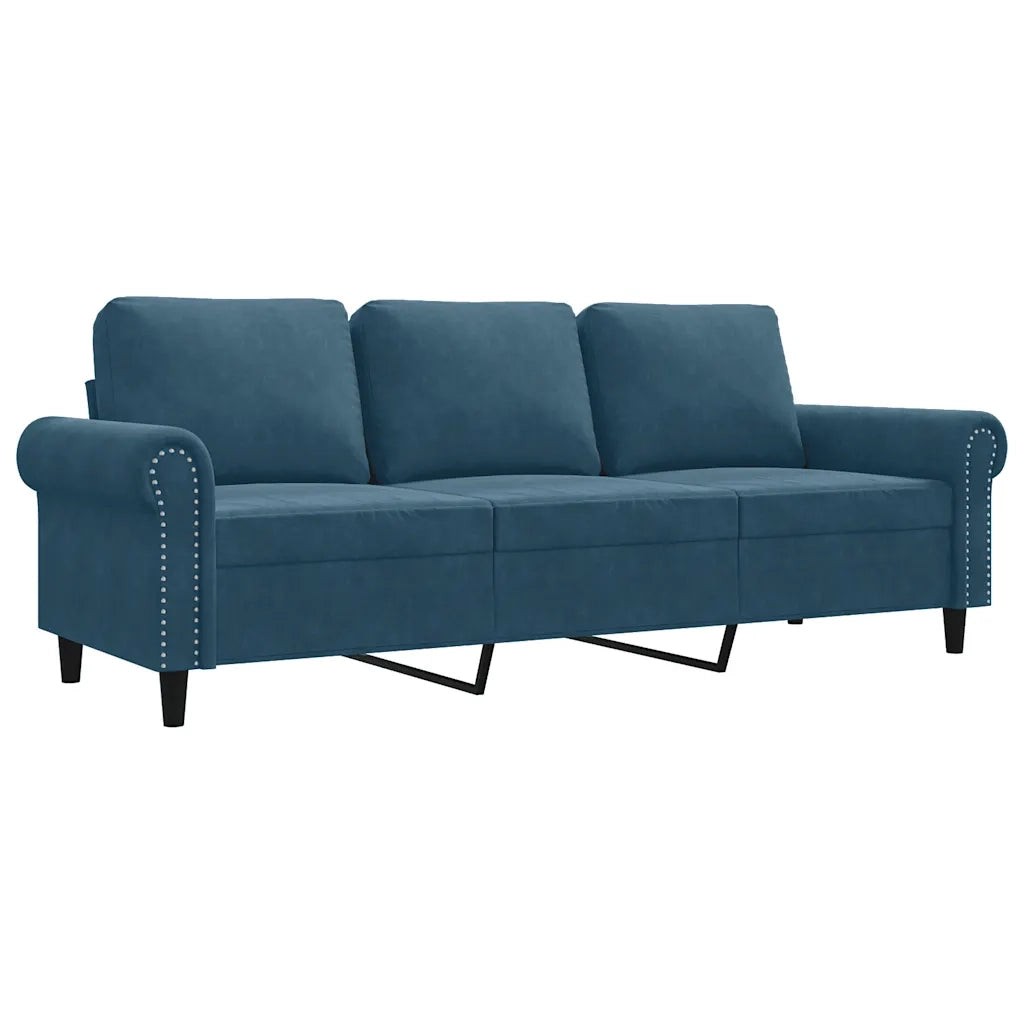 Divano a 3 Posti Blu 180 cm in Velluto 359548