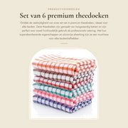 Set di asciugamani in cotone per la cucina da 6 pezzi - Superassorbenti - Senza pelo - Duraturo - 28x40 cm