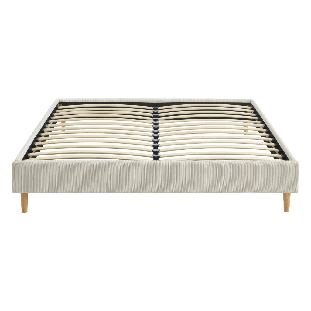 Struttura letto in velluto a coste fini con rete a doghe, 160x200cm,
