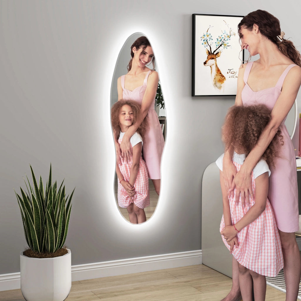 Specchio da Parete a Pieno Corpo con Luci LED ¨C Minimal ¨C 120x40 cm
