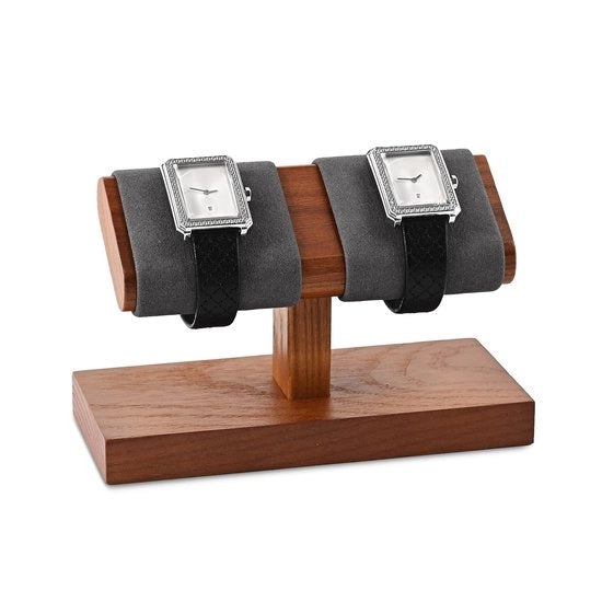 Sostegno per orologi in legno - Display per gioielli - Sostegno per due orologi - Custodia per orologi - Display per gioielli - Dimensioni 15,5 x 7 x 9,7 cm