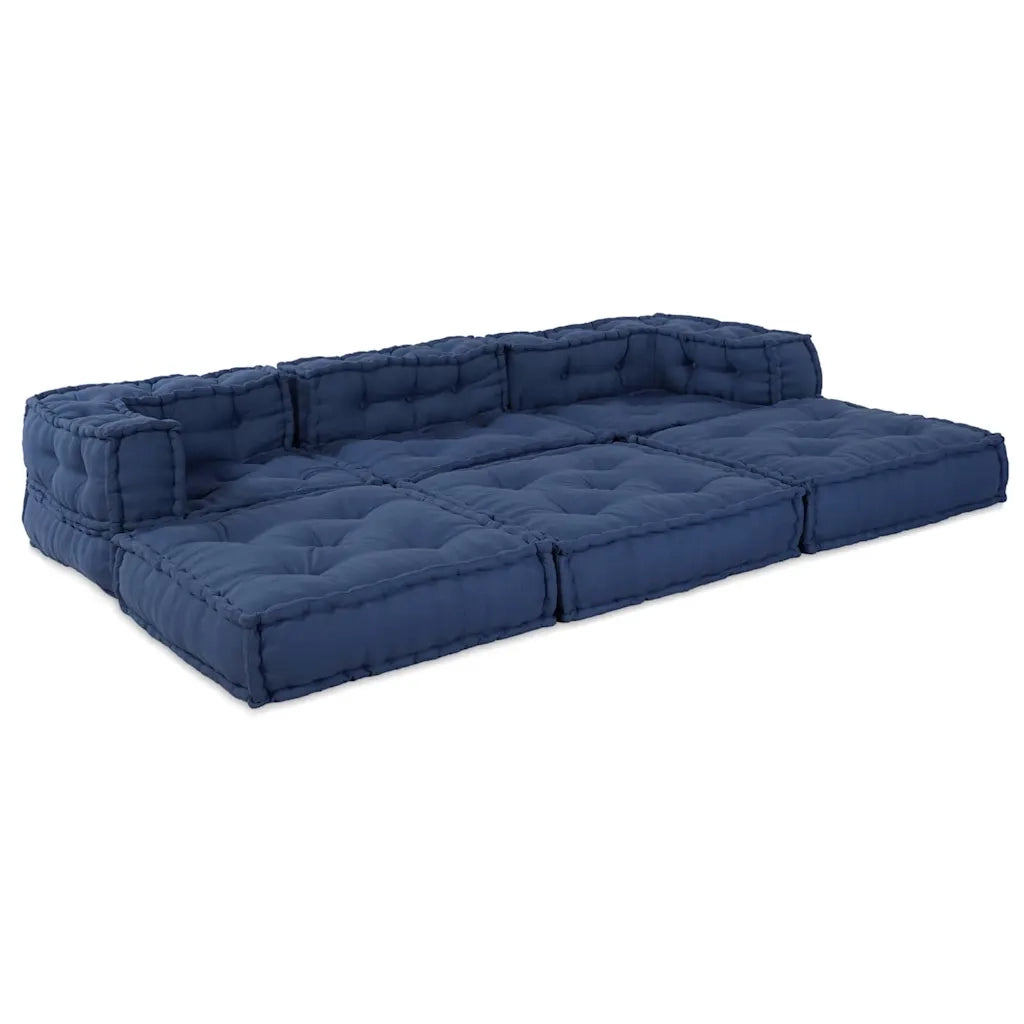 vidaXL Cuscino 3 pcs Blu 70 x 70 x 54 cm Poliestere