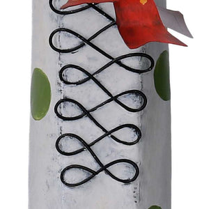 Pattini metallo verde e bianco cm 30x11,5xh38,1