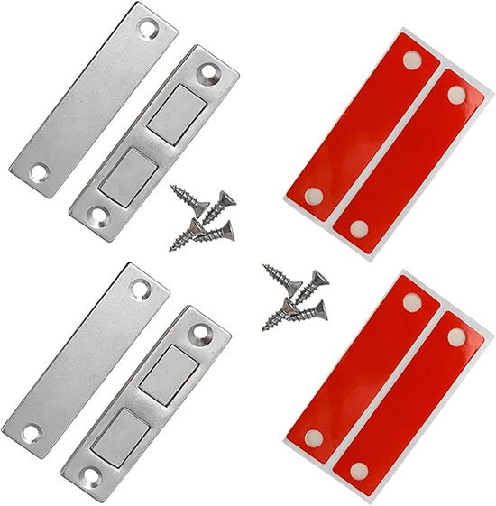 Serrature a molla magnetica per porte - magneti per cassetti - chiusura magnetica autoadesiva - chiusura magnetica forte per porte - ultraleggera - magnetica - 2 pezzi - sicurezza per porte - facilita di installazione